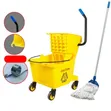 Yellow Mop Bucket and Mopper Combo Set - 2