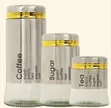 3-Piece Modern Glass Storage Canisters with Labels - 1