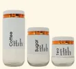 3-Piece Modern Glass Storage Canisters with Labels - 2