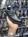 Crab Kids Black Faux Leather School Shoes - 1