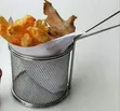 Set of Six Stainless Steel Mini Frying/Serving Baskets - 1
