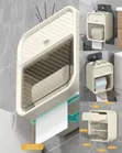 Beige Multifunctional Wall-Mounted Toilet Paper Holder - 2