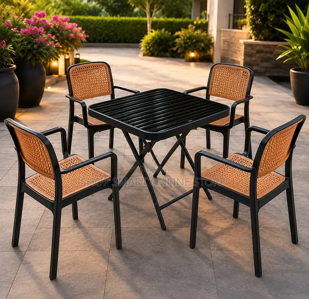 Brand New Stackable Dining Table and Chairs Set - 1