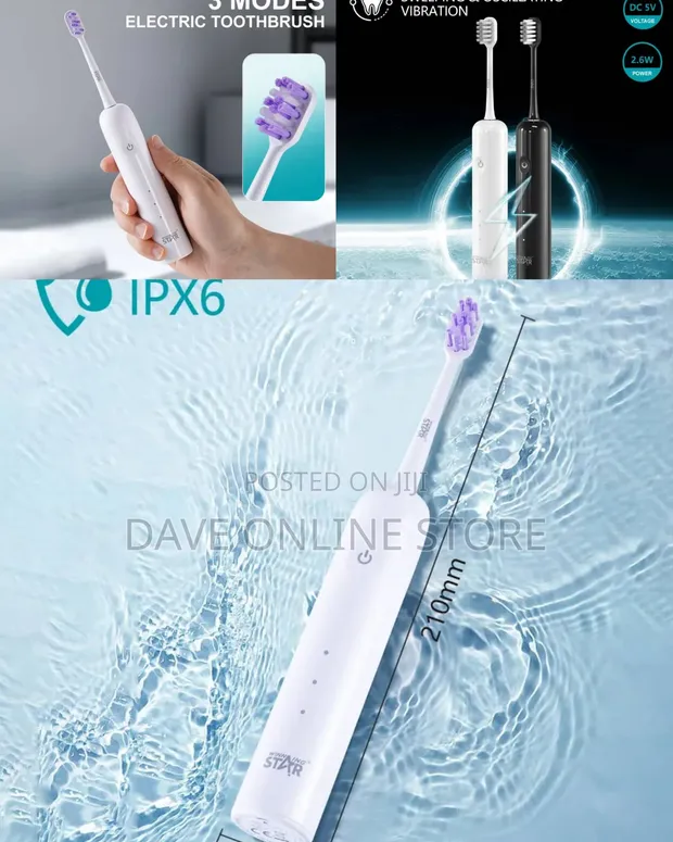 White 3-Mode Electric Toothbrush - 1