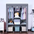 3-Column Portable Fabric Wardrobe with Cover - 1