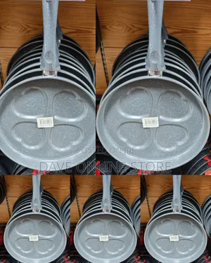 Brand New Gray Speckled 4-Cup Heart-Shaped Egg Frying Pan