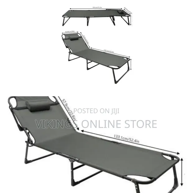 Outdoor Folding Reclining Beach Sun Patio Chaise Lounge Chair - 1