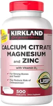 Kirkland Signature Calcium Citrate, Magnesium & Zinc - 1