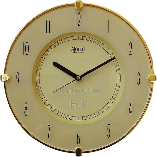Ajanta Plastic Glass Wall Clock (25 x 25 cm, Ivory) - 1