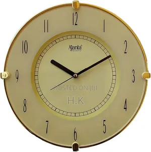 Ajanta Plastic Glass Wall Clock (25 x 25 cm, Ivory)