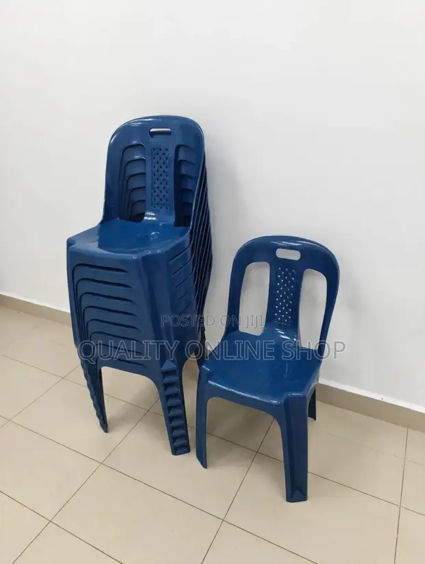 Brand New Plastic Dining Chairs (Blue) - 1