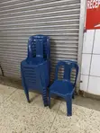 Brand New Plastic Dining Chairs (Blue) - 2
