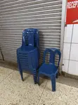Brand New Plastic Dining Chairs (Blue) - 3