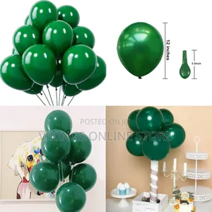 12 Inch Green Balloons (100 Pieces)