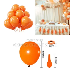 100 Pcs 12-Inch Matte Orange Balloons