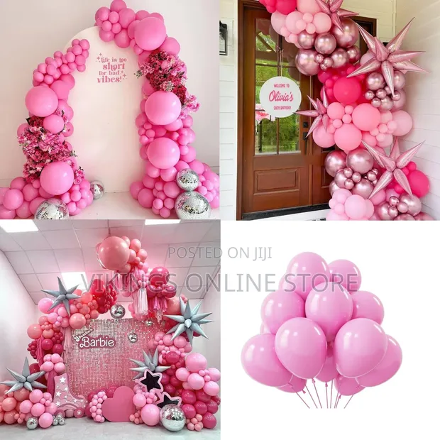100 Pieces 12-Inch Matte Light Pink Balloons - 1