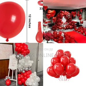 100 Pieces Red Balloons - 12 Inch