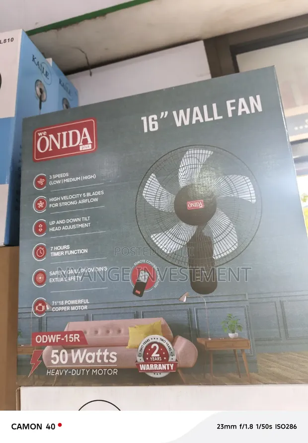 Onida 16-inch Wall Fan with Remote - 1