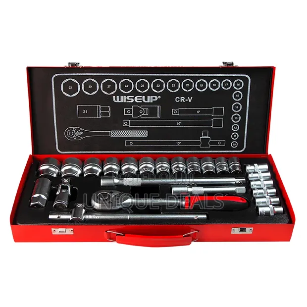 Wiseup 24-Piece 1/2-Inch Drive Metric Socket Wrench Set - 1