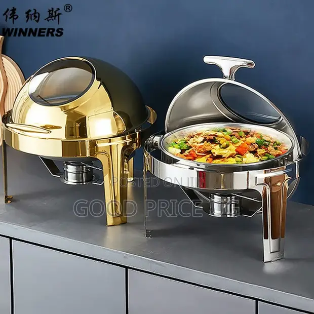 WINNERS Round Stainless Steel Roll-Top Chafing Dish - 1