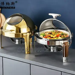 WINNERS Round Stainless Steel Roll-Top Chafing Dish