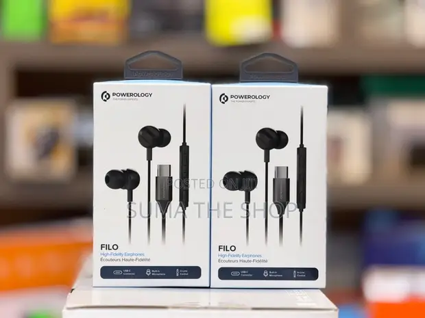 Powerology Filo High-Fidelity Wired Earphones with USB-C - 1