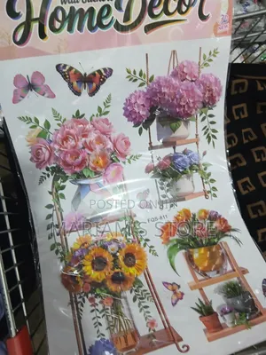 Self-Adhesive 3D Floral Plant Stand & Hanging Flower Wall Sticker