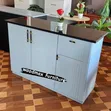 White Kitchen Cabinet with Black Glass Top (4/3ft Height) - 2