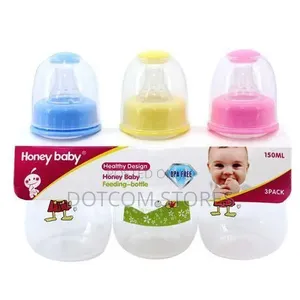 Set of 3 Baby Feeding Bottles 150ml - Multi-Colors