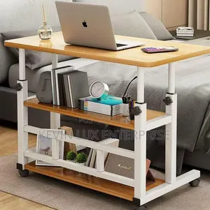 Adjustable Laptop Table with Shelves