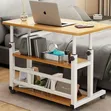 Adjustable Laptop Table with Shelves - 1