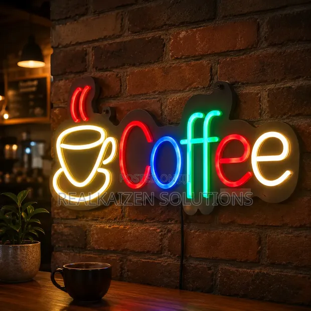 VNDRA® Coffee Neon Sign LED Light Cup Wall Decor for Cafe - 1
