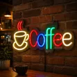 VNDRA® Coffee Neon Sign LED Light Cup Wall Decor for Cafe - 1