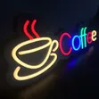 VNDRA® Coffee Neon Sign LED Light Cup Wall Decor for Cafe - 3