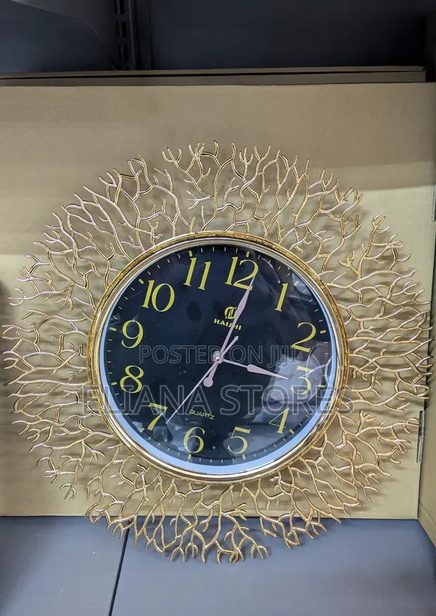 Haishi Quartz Wall Clock - Gold Coral Branch Frame - 1
