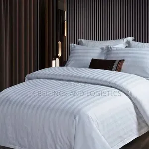 Hotel Collection Duvet Set - White Stripes