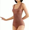 Seamless Brown U-Neck Tummy-Control Shapewear Bodysuit - 3