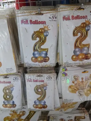 Foil Number '2' Balloon Set with Mini Crowns