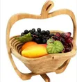 Collapsible Wooden Fruit Basket and Serving Dish - 2
