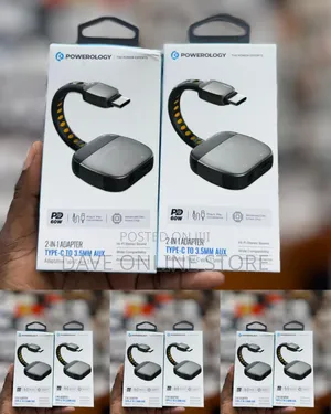 Powerology 2-in-1 Type-C to 3.5mm AUX Adapter with 60W PD