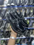 Women's Classic Loafers - Black Faux Leather - 2