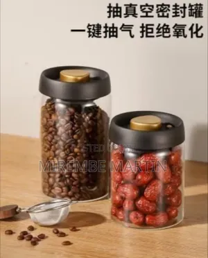 Two Modern Airtight Glass Canisters (1200ml & 1800ml)