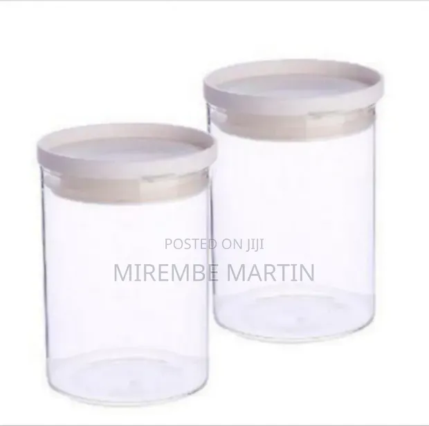 Two Modular Airtight Clear Plastic Food Storage Canisters (620ml) - 1