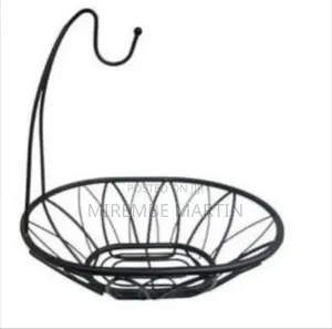 Decorative Metal Fruit Basket with Banana Hanger