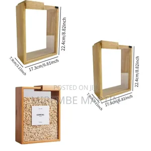 Bamboo Grain Dispenser with Tilt-Pour Lid