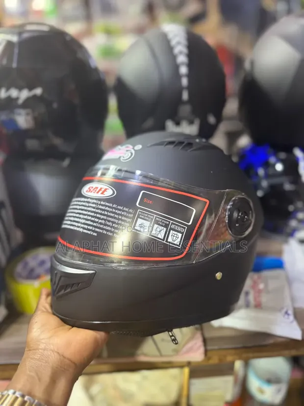 Black Full-Face Motorcycle Helmet - 1