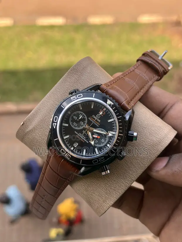 Omega Men's Watch - Genuine Leather Strap - 1
