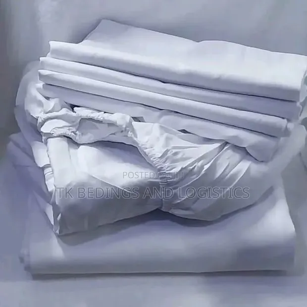 Royal Fitted Bedsheet Set - White & Royal Blue - 1