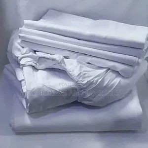 Royal Fitted Bedsheet Set - White & Royal Blue