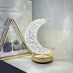 Rechargeable Crystal Moon LED Table Lamp
